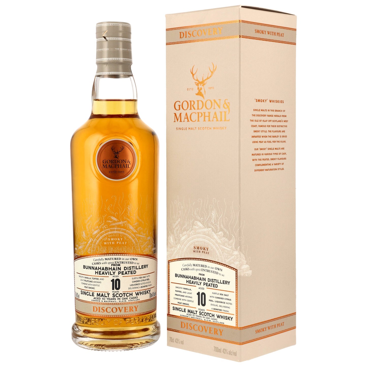 Gordon & MacPhail - Bunnahabhain 10 Jahre Heavily Peated - 43% Vol.