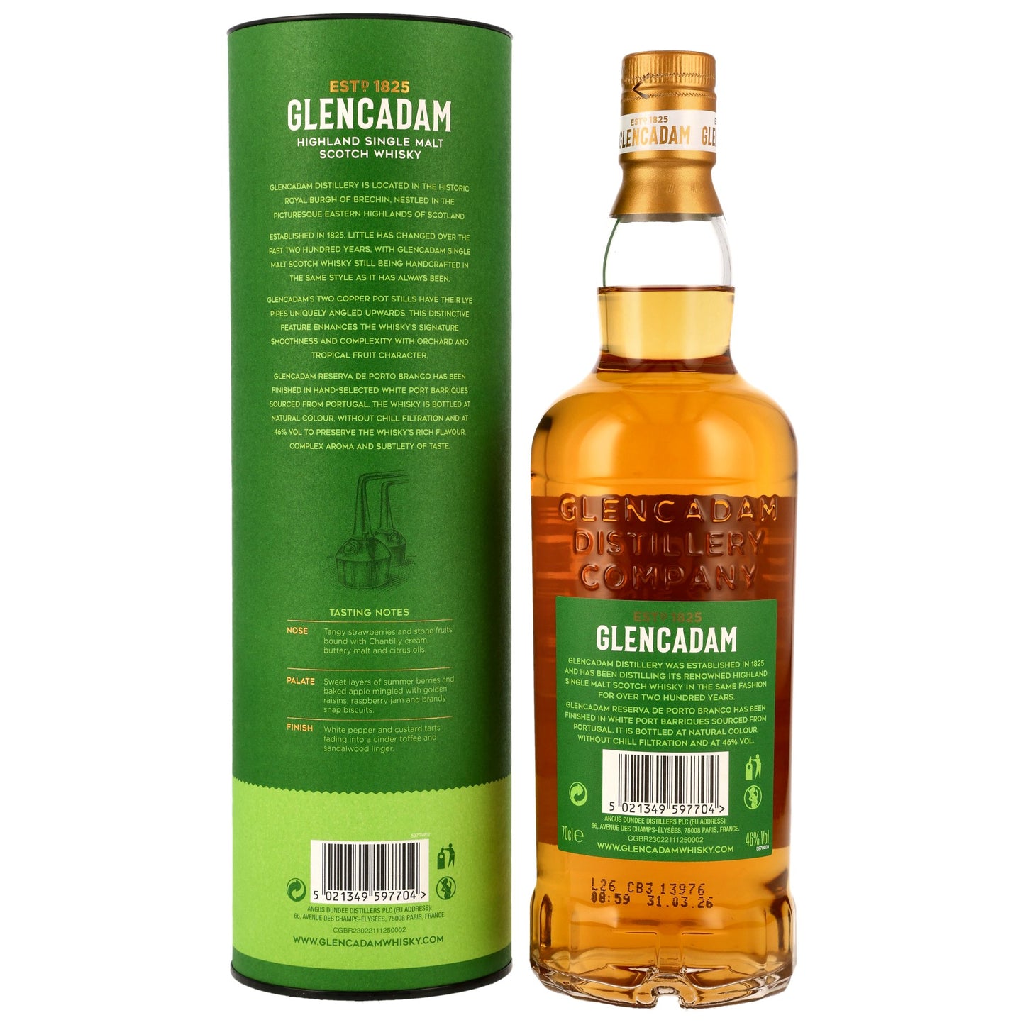 GLENCADAM - Reserva de Porto Branco - White Port Cask Finish - 46% Vol.