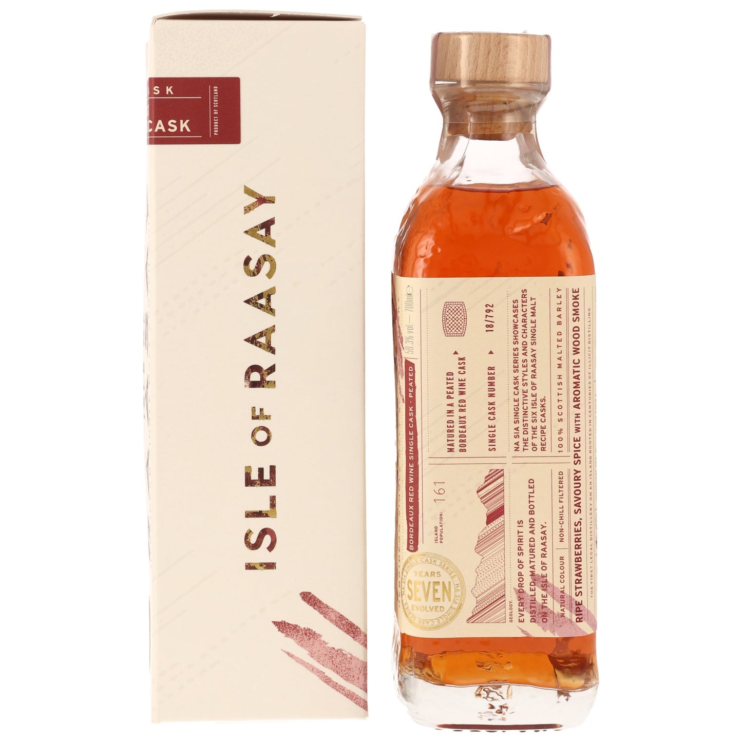 ISLE OF RAASAY - 7 Jahre Single Malt Whisky Peated Bordeaux Red Wine Single Cask #18/792 - 59,3% Vol.