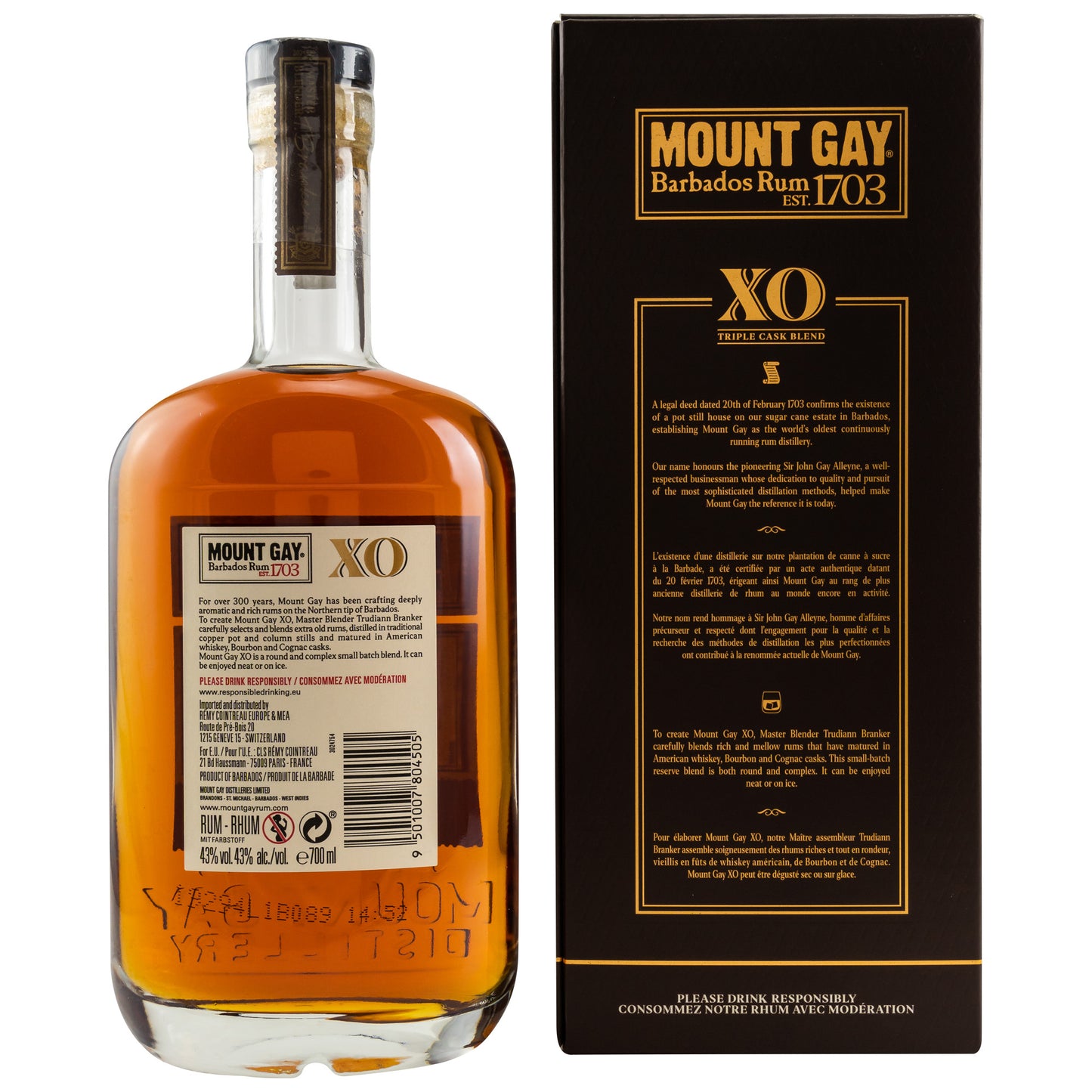 MOUNT GAY - 1703 XO Triple Cask Blend - 43% Vol.