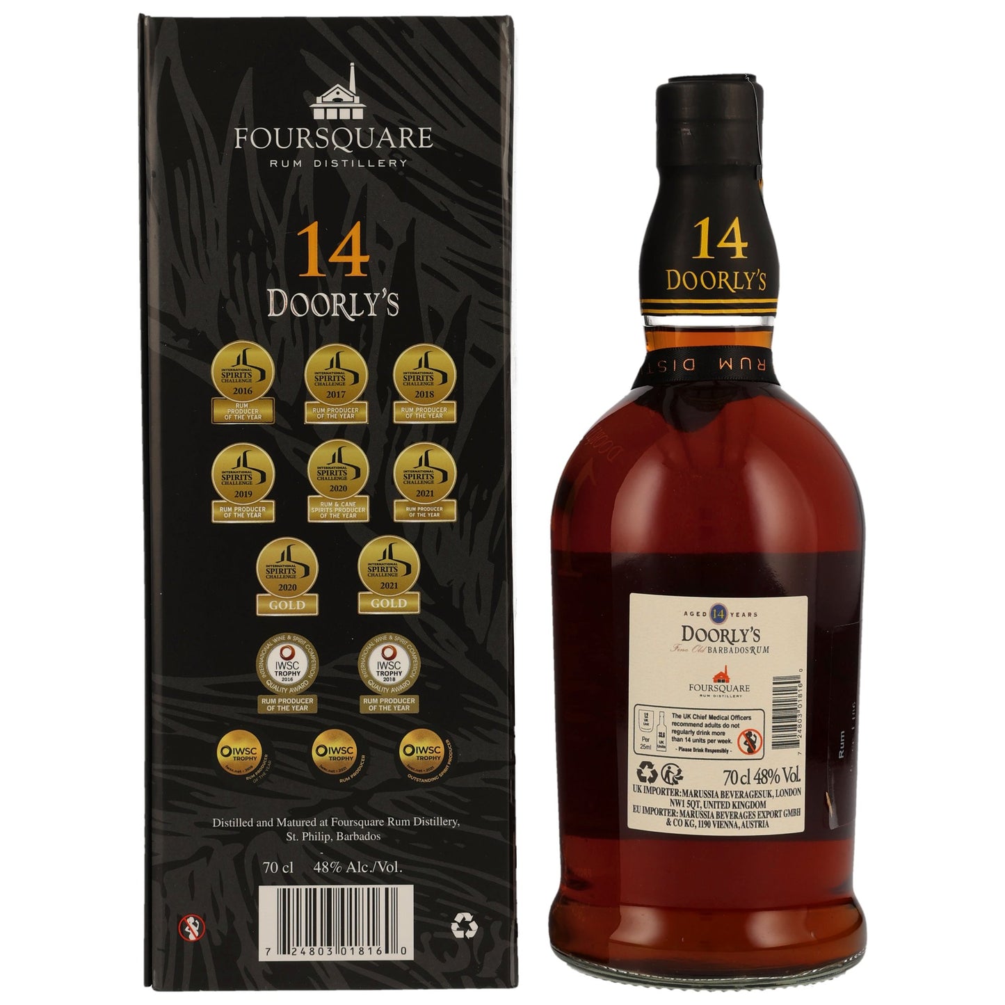 DOORLYS - 14 Jahre Barbados Rum - 48% Vol.