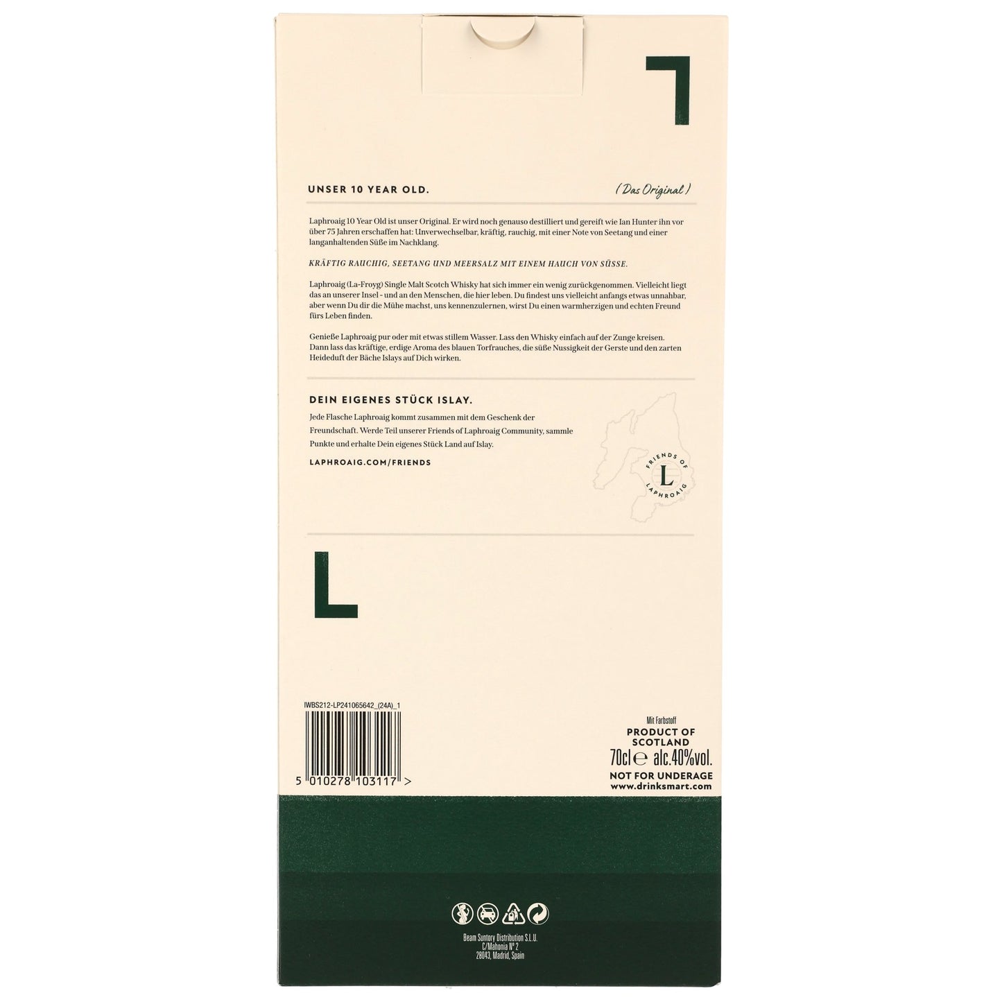 LAPHROAIG - 10 Jahre Geschenkset mit Glas - 40% Vol.