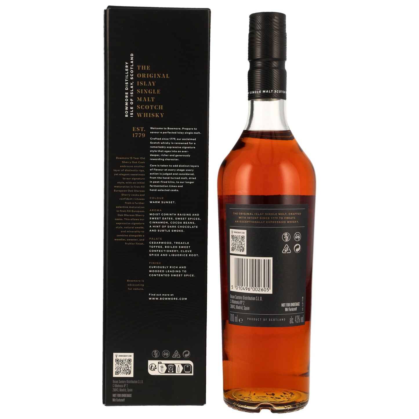 BOWMORE - 15 Jahre Sherry Cask 2024 - 43% Vol.