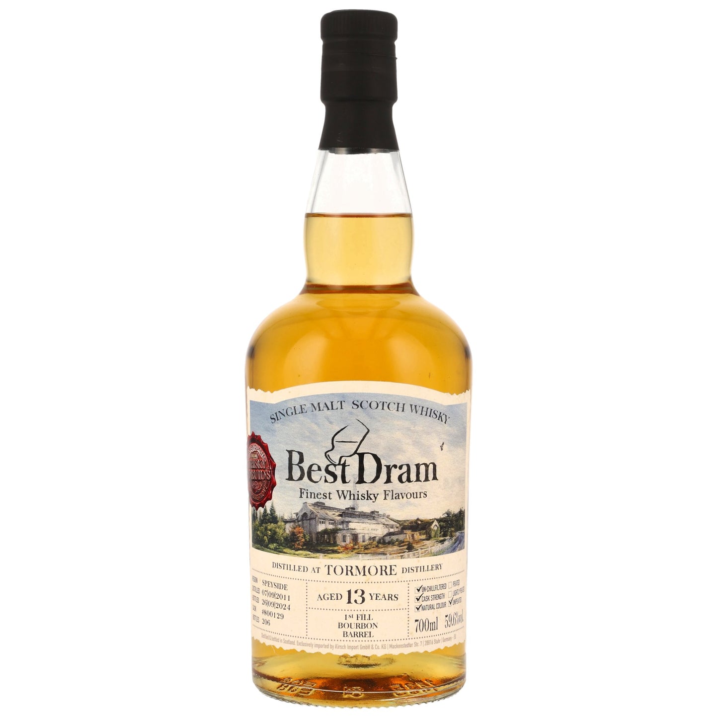 BEST DRAM - Tormore 2011/2024 13 Jahre 1st Fill Bourbon Barrel - 59,6% Vol.