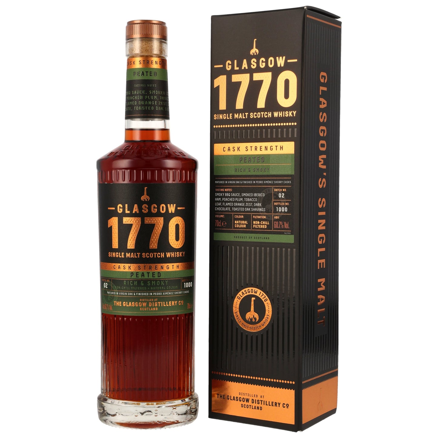 1770 GLASGOW - Peated Cask Strength Batch 2 - 60,7% Vol.