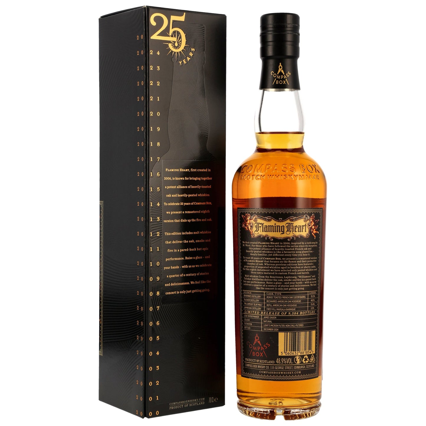COMPASS BOX - Flaming Heart Blended Malt 25th Anniversary Edition - 48,9% Vol.