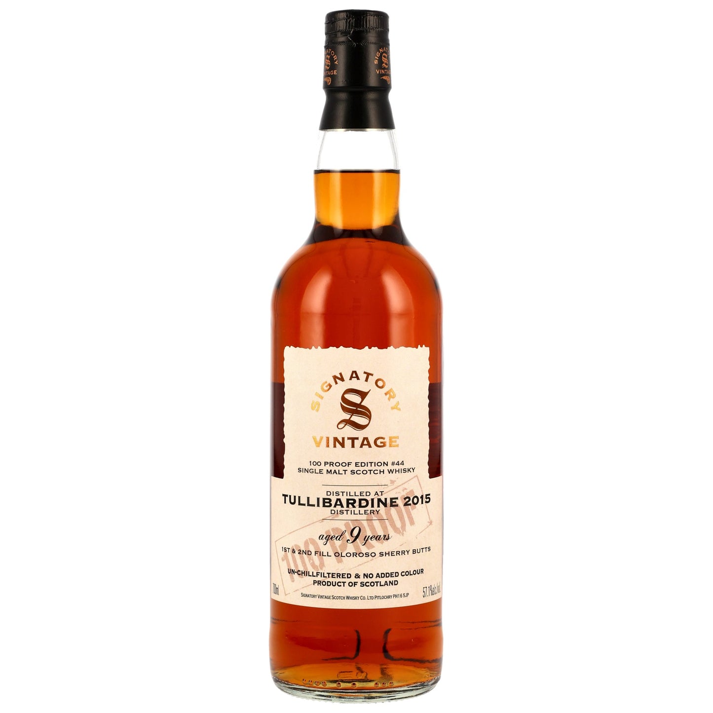 TULLIBARDINE - 2015/2025 9 Jahre Signatory 100 PROOF Edition #44 - 57,1% Vol.