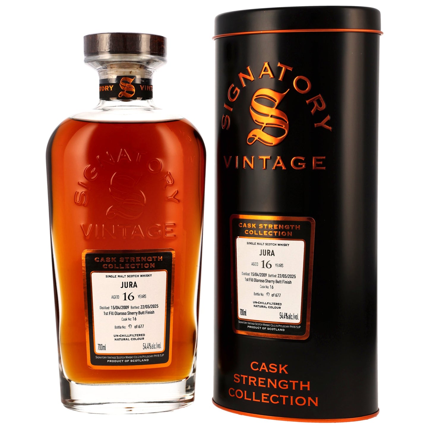 JURA - 2009/2025 16 Jahre Sig CS - 1st Fill Oloroso Sherry Butt Finish #16 - 54,4% Vol.