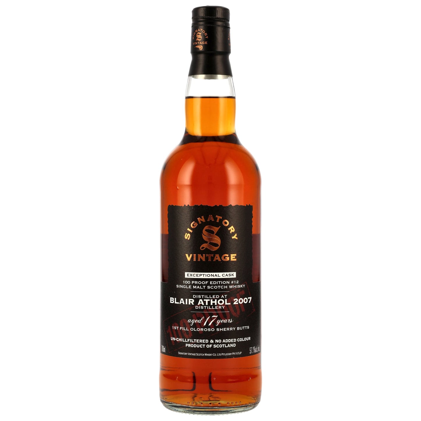 BLAIR ATHOL - 2007/2025 17 Jahre - 1st Fill Oloroso Casks - 1st Fill Oloroso Casks Signatory 100 PROOF Exceptional Cask Edition #12 - 57,1% Vol.