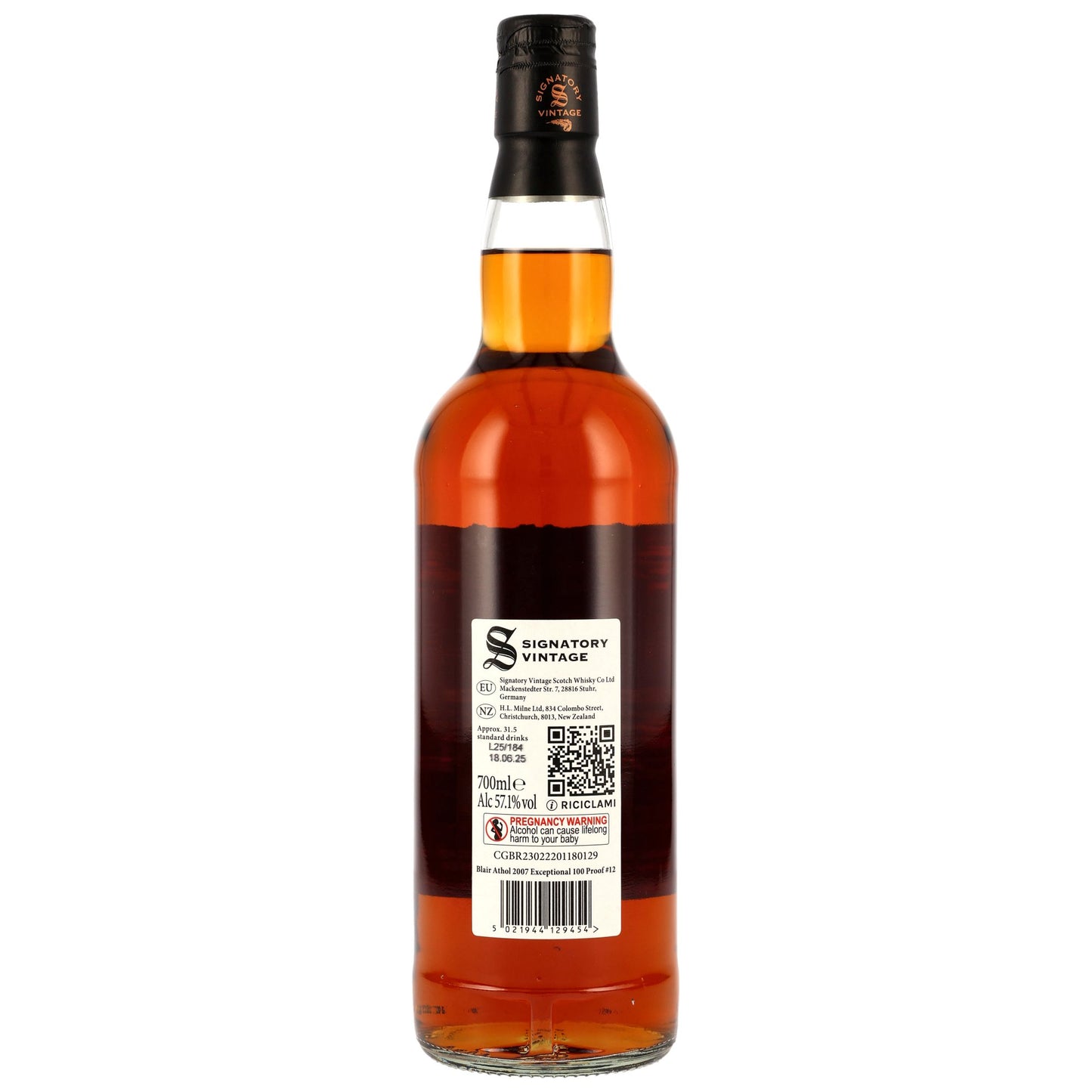 BLAIR ATHOL - 2007/2025 17 Jahre - 1st Fill Oloroso Casks - 1st Fill Oloroso Casks Signatory 100 PROOF Exceptional Cask Edition #12 - 57,1% Vol.