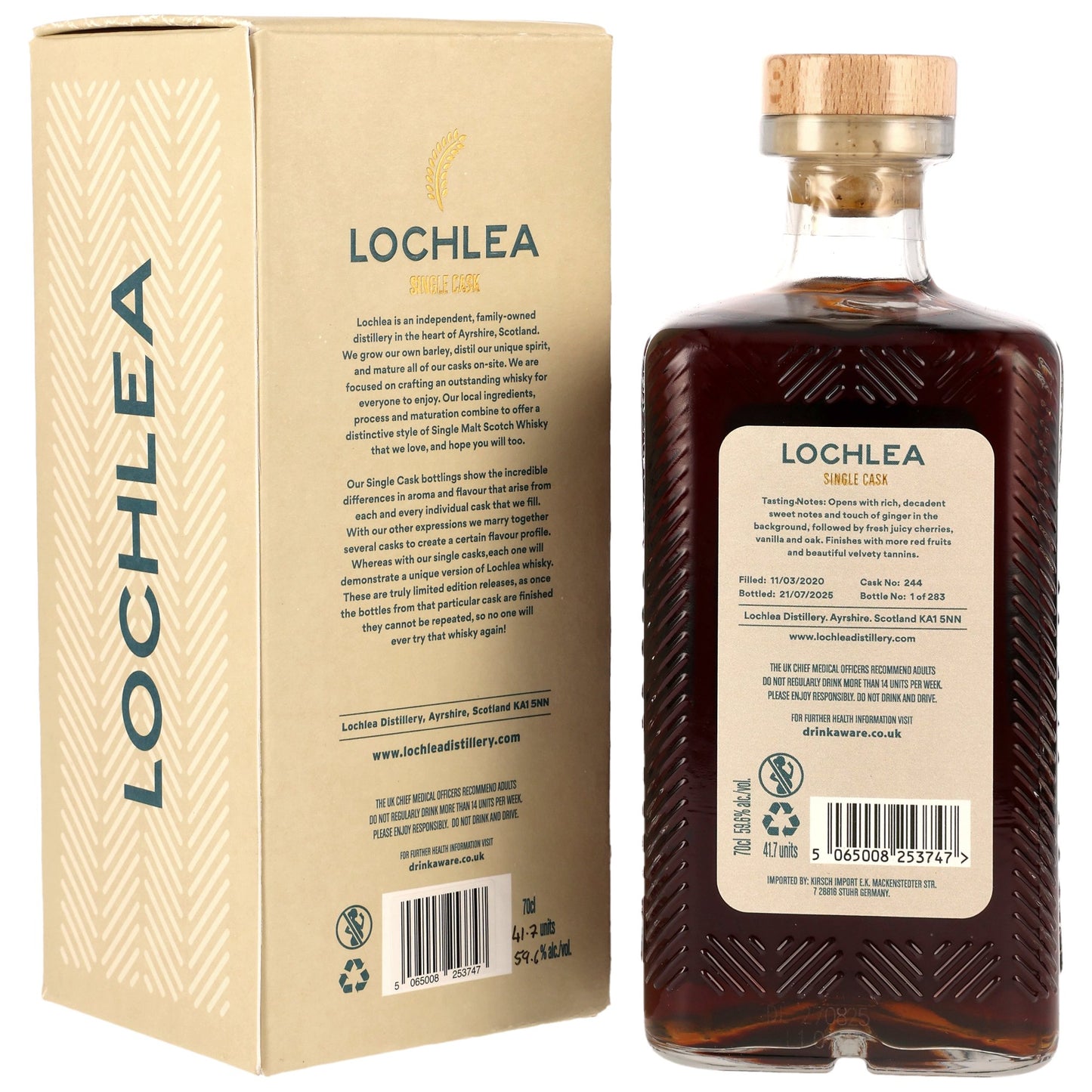LOCHLEA - 5 Jahre Single Oloroso Sherry Cask #244 - The Awakening Series - 56,6% Vol.