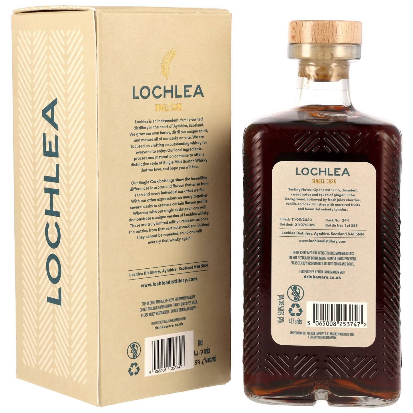 LOCHLEA - 5 Jahre Single Oloroso Sherry Cask #244 - The Awakening Series - 56,6% Vol.