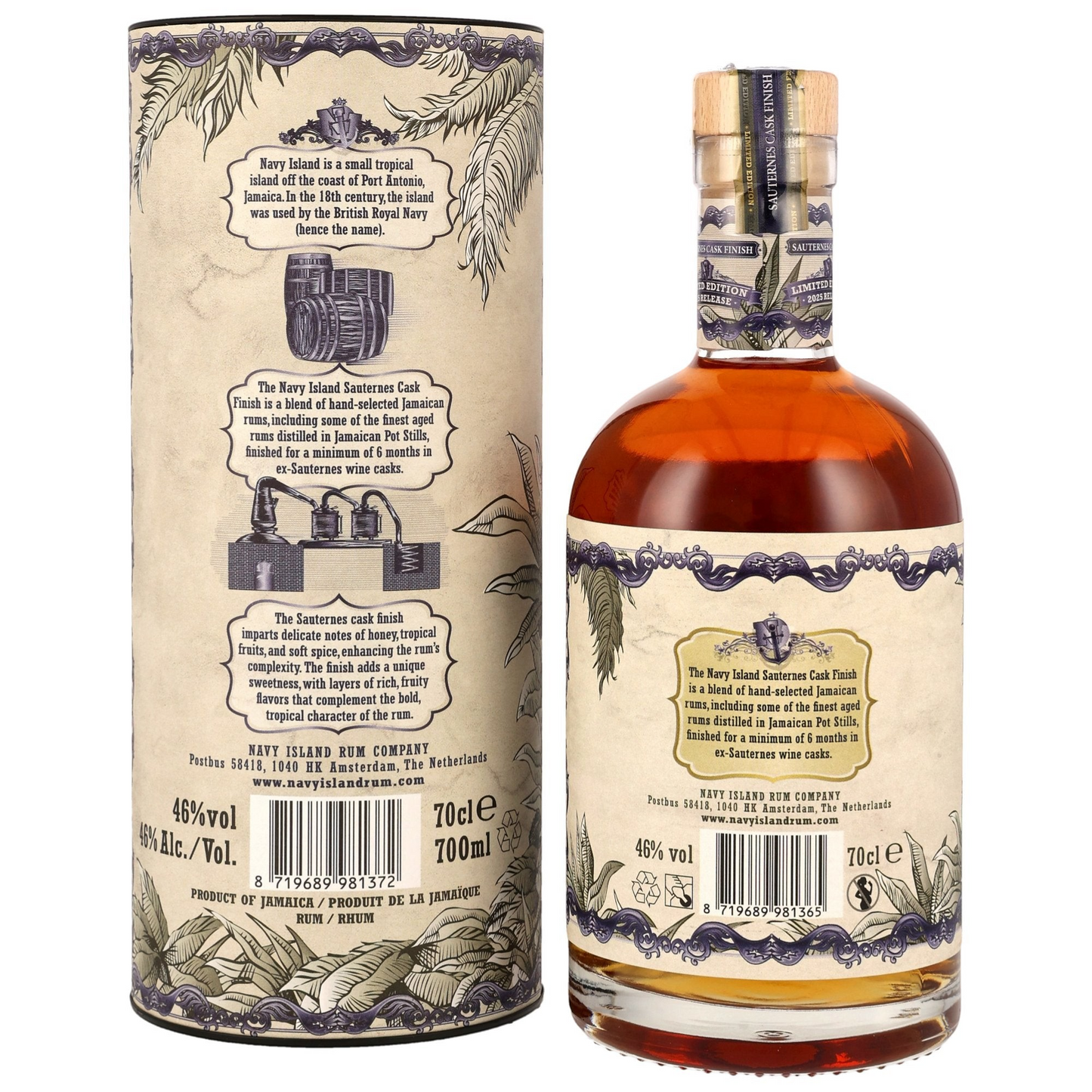NAVY ISLAND RUM - Sauternes Cask Finish 2025 Release - 46% Vol.
