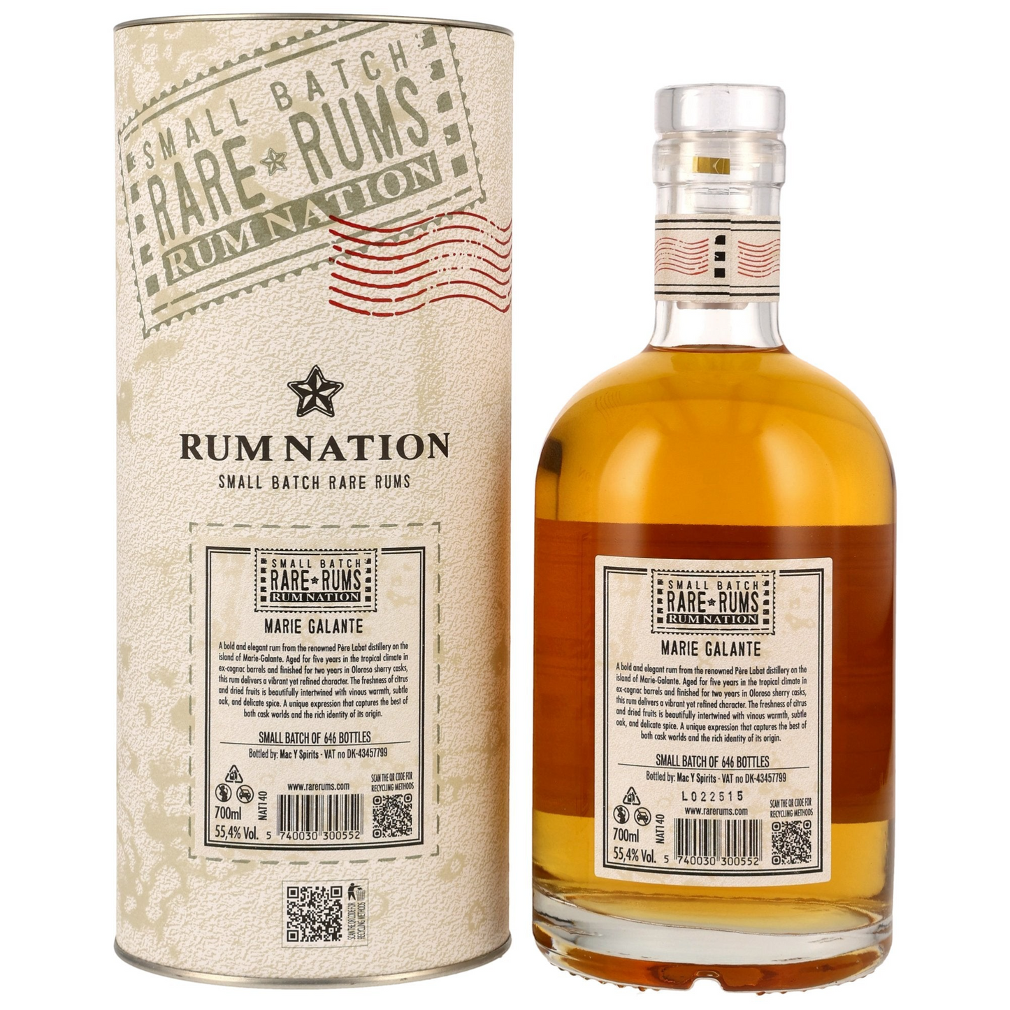 RUM NATION - Marie Galante Guadeloupe 7 Jahre - 55,4% Vol.