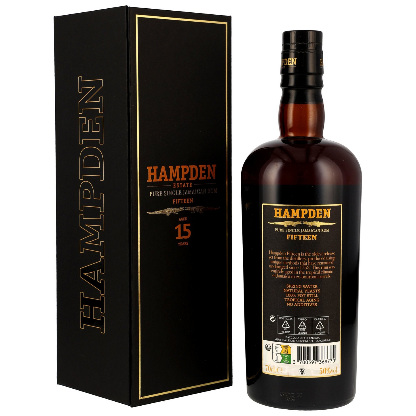 HAMPDEN - 15 Jahre Pure Single Jamaican Rum - 50% Vol.