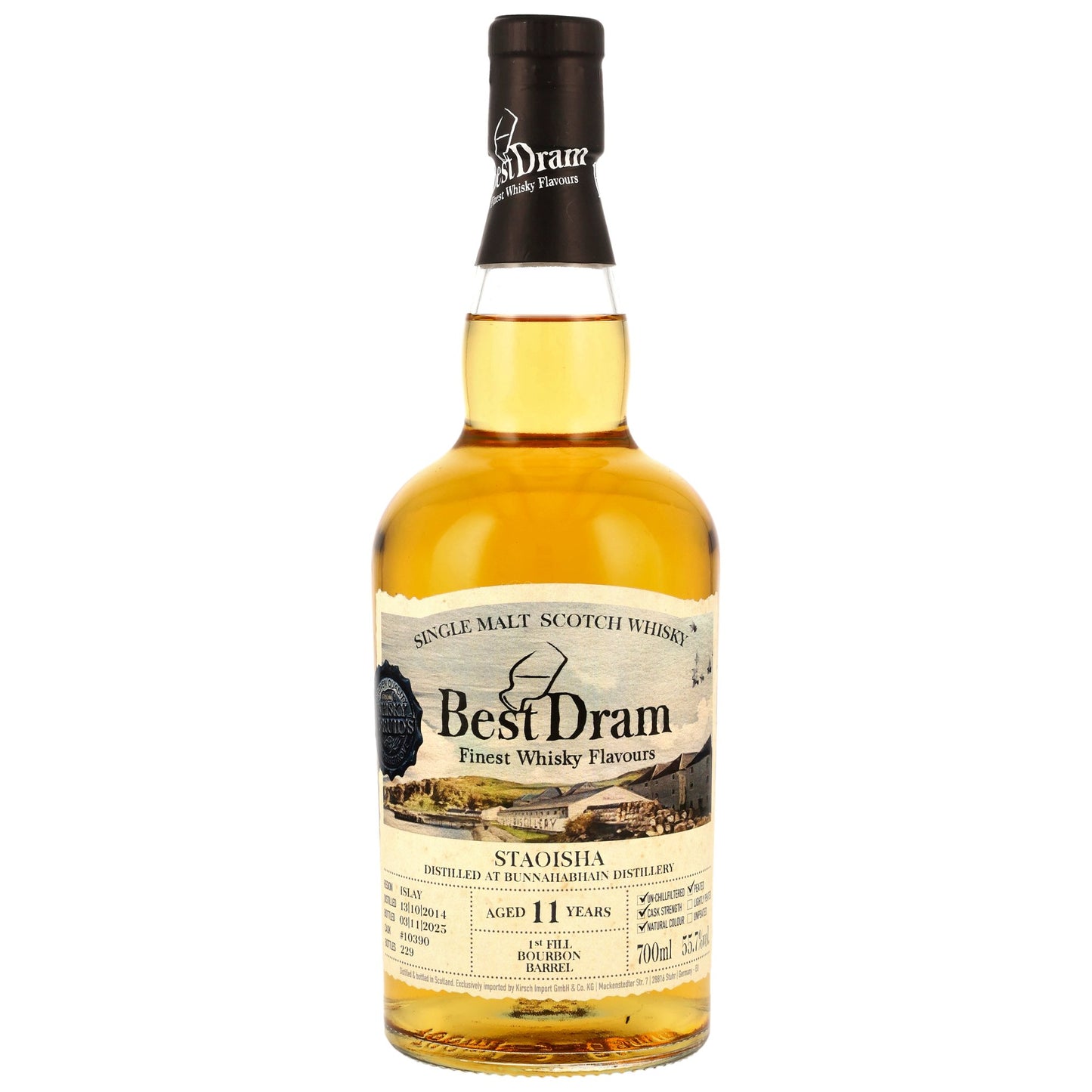 BEST DRAM - Bunnahabhain Staoisha 2014/2025 11 Jahre 1st Fill Bourbon Barrel #10390 - 55,7% Vol.