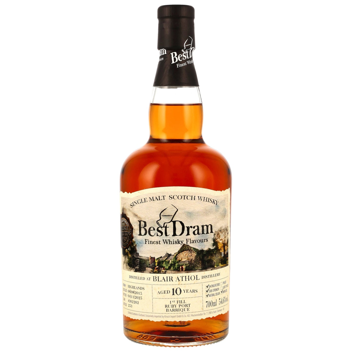 BEST DRAM - Blair Athol 2015/2025 10 Jahre 1st Fill Ruby Port Barrique #302202 - 54,6% Vol.