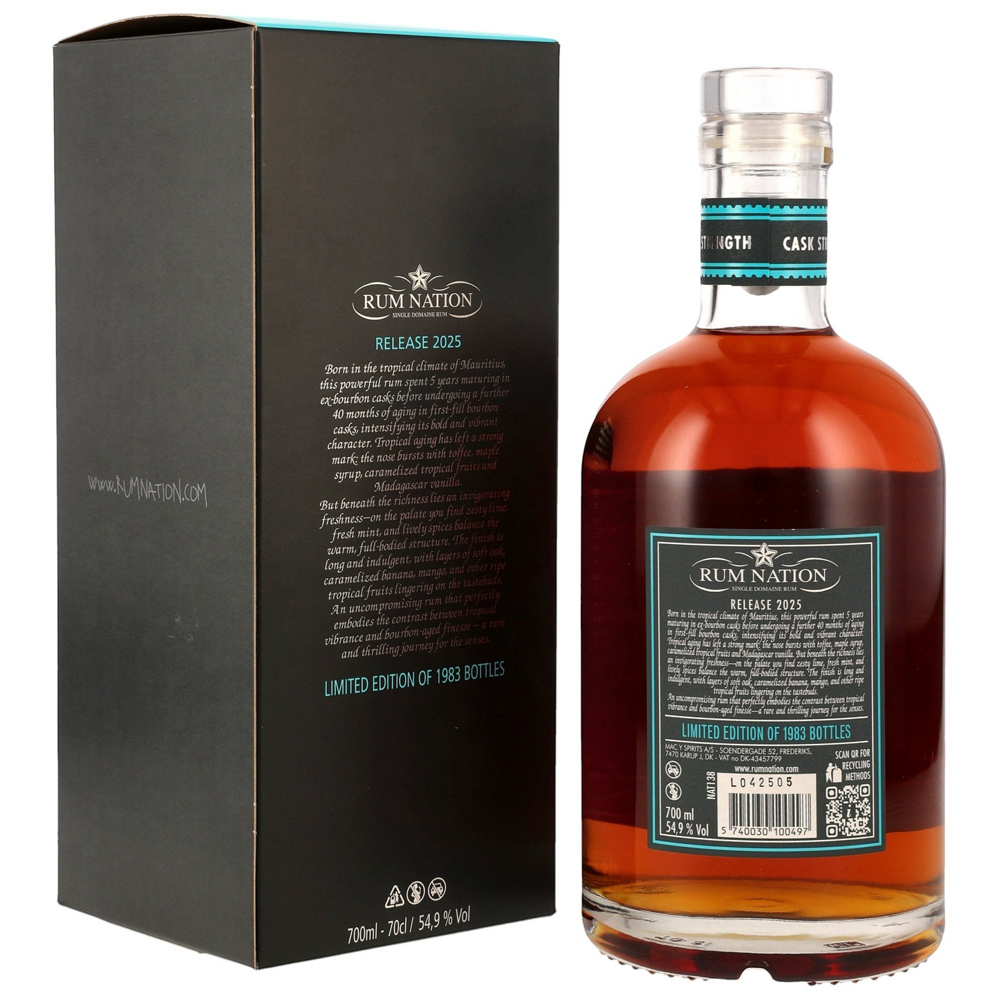 RUM NATION - Mauritius 8 Jahre Cask Strength - 54,9% Vol.