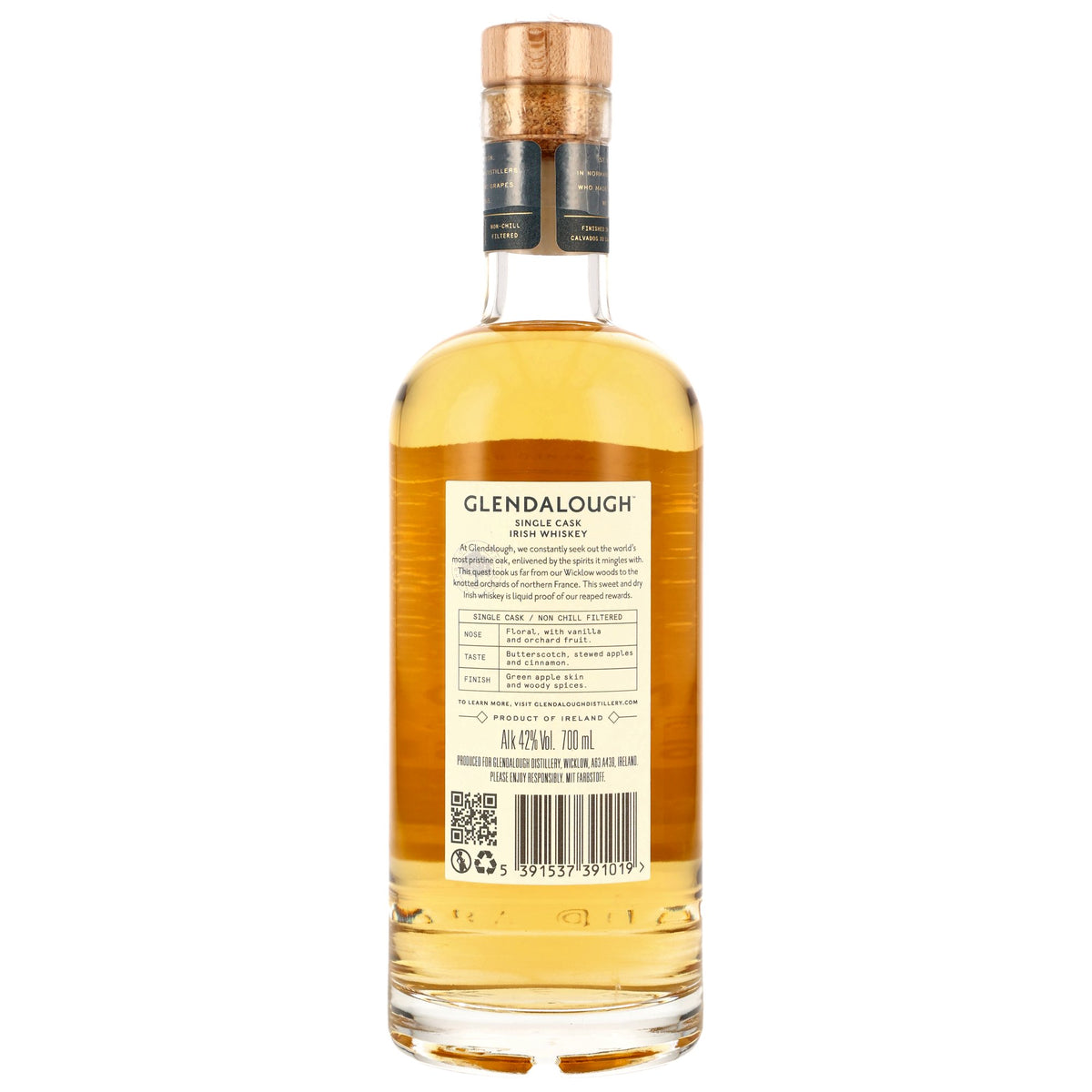 GLENDALOUGH - Single Cask Calvados XO Finish Irish Whiskey - 42% Vol. – 0,7 Liter – Ansicht 2