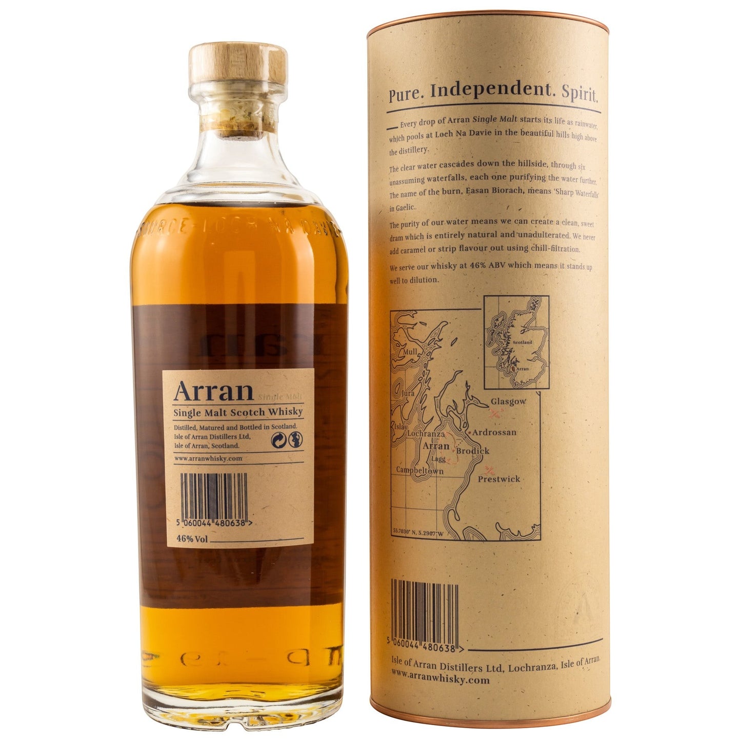 Schwarzbach Spirits Arran 10 Jahre Single Malt Scotch Whisky mit Geschenkdose und Landkarte der Isle of Arran
