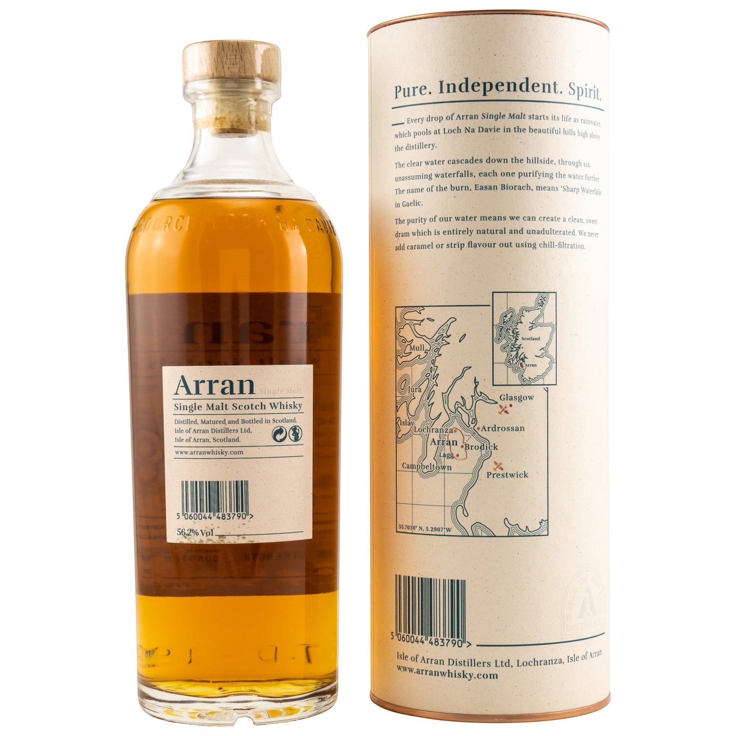 Schwarzbach Spirits Arran Bothy Quarter Cask Single Malt Whisky Flasche mit Geschenkdose und schottischer Landkarte