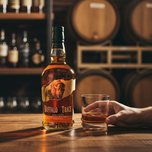 Schwarzbach Spirits Buffalo Trace Kentucky Straight Bourbon Whiskey Flasche mit Büffelmotiv, 45% Vol.