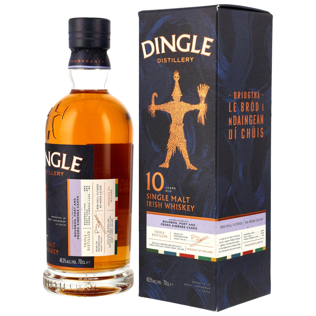 Schwarzbach Spirits Dingle 10 Jahre Single Malt Irish Whiskey in der Flasche mit passender Geschenkverpackung