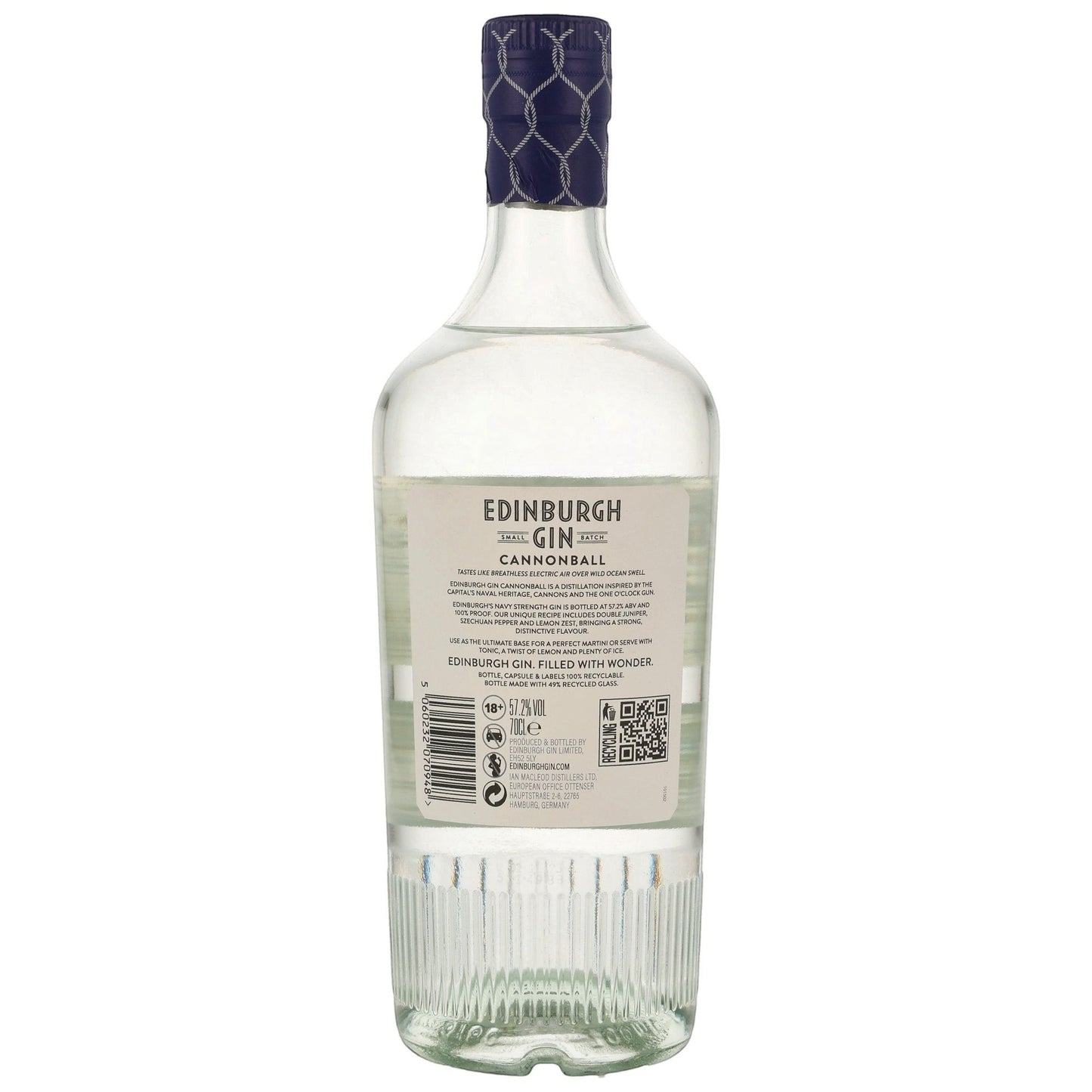 Schwarzbach Spirits: Edinburgh Gin Cannonball, 57,2% Vol. Navy Strength Gin mit dominantem Wacholder, Zitrone und Szechuanpfeffer.