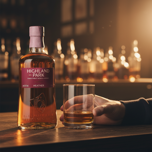 Schwarzbach Spirits Highland Park Heather Cask Strength single malt Scotch whisky, 63.6% vol., 700ml bottle and box.