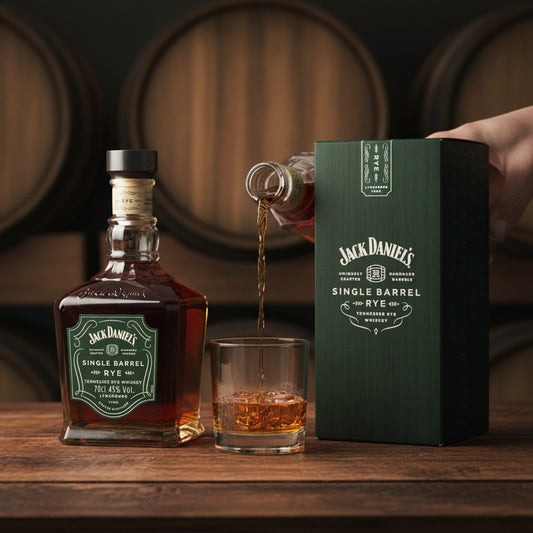 Schwarzbach Spirits Jack Daniel's Single Barrel Rye 2024 Tennessee Rye Whiskey 70cl 45% Vol. in einer Flasche und Geschenkbox.