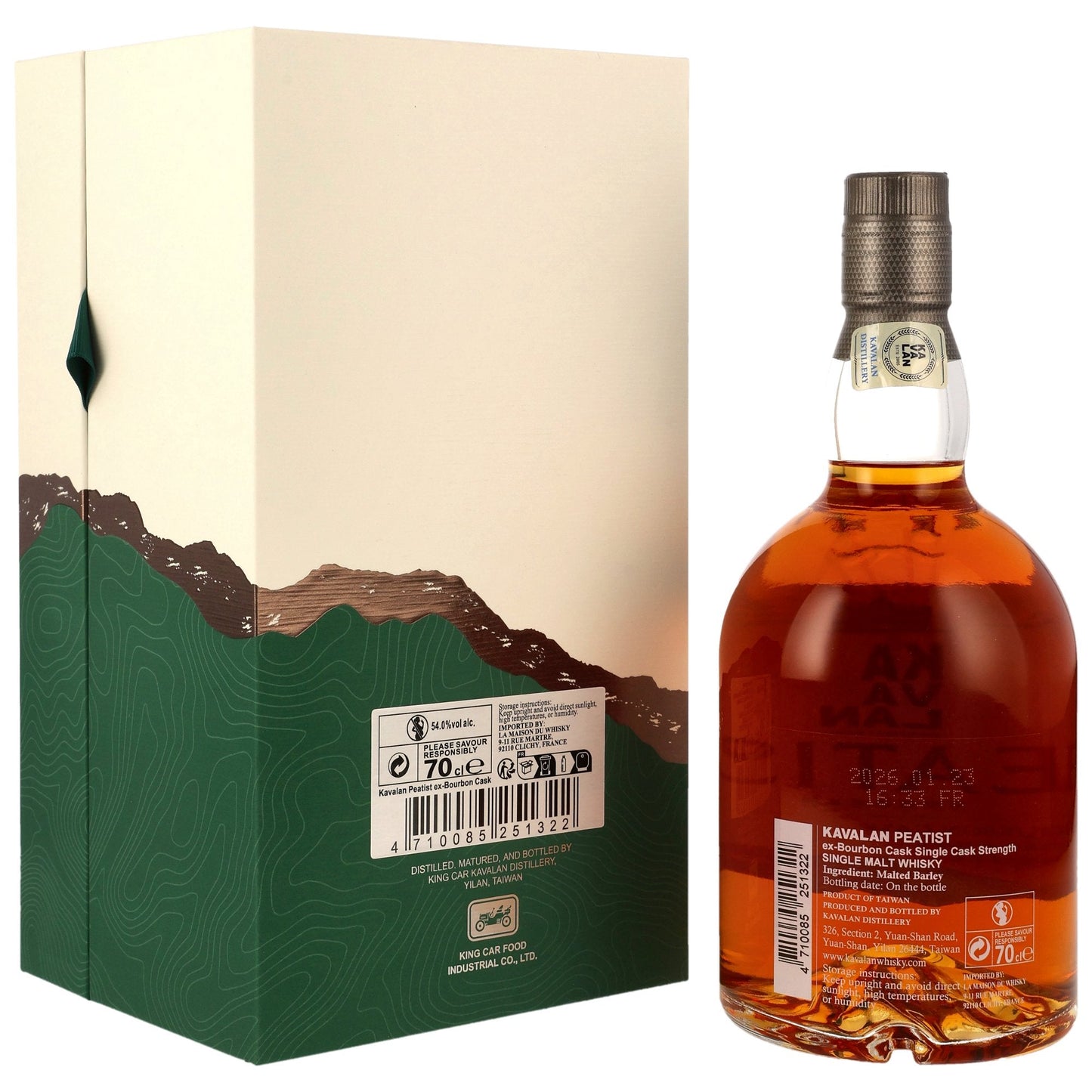 Kavalan Peatist Ex Bourbon Cask 54 Prozent Produktansicht