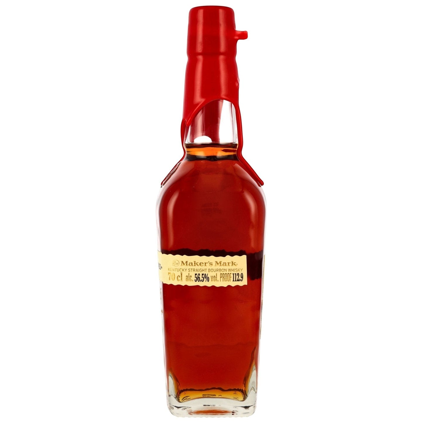 Schwarzbach Spirits Maker's Mark Cellar Aged 2025 Release Kentucky Straight Bourbon Whisky, 56,5% Vol., 70cl. Amber liquid with red wax seal.
