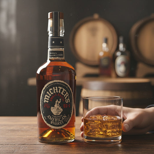Schwarzbach Spirits Michter's Small Batch US-1 Unblended American Whiskey, 41.7% Vol., 700ml bottle with dark label and gold lettering.