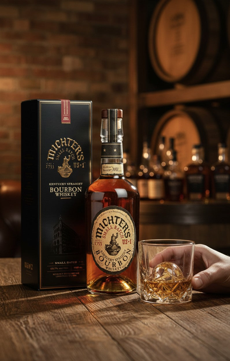 Schwarzbach Spirits: Michter's Small Batch Kentucky Straight Bourbon Whiskey, 45,7% Vol., 0.7L, mit Noten von Karamell, Vanille und Rauch.