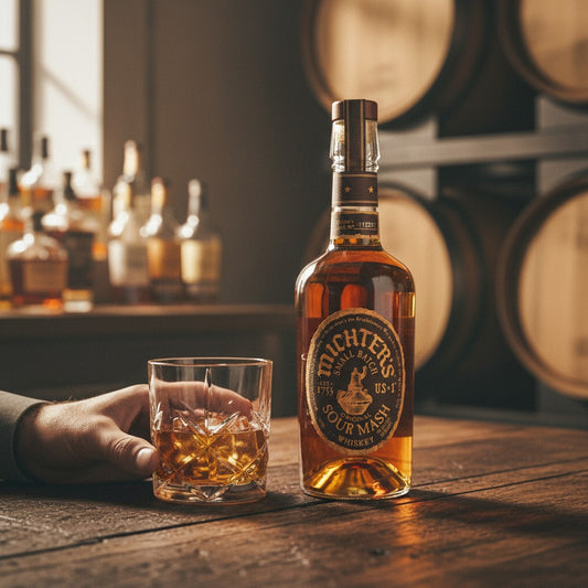 Schwarzbach Spirits Michter's Original Sour Mash Whiskey 43% Vol. 0.7L Flasche mit braunem Etikett und goldener Schrift