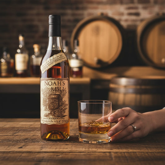 Schwarzbach Spirits Noah's Mill Small Batch Bourbon, 57,15% Vol., ungefiltert, ohne Farbstoff, mit Noten von Vanille, Karamell und Eiche.
