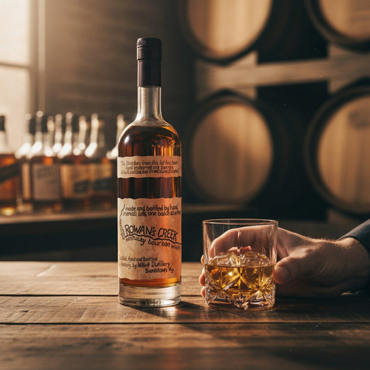 Schwarzbach Spirits Rowan's Creek Small Batch Kentucky Bourbon Whiskey, 50,05% Vol., unfiltriert, mit Noten von Vanille, Karamell und Eiche.