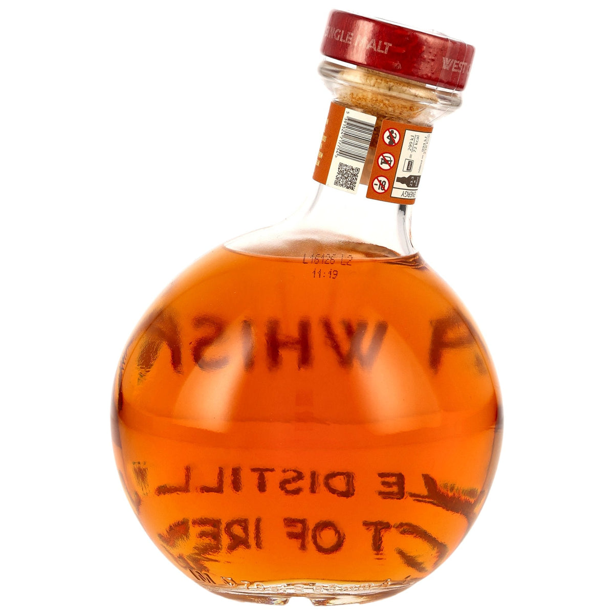 Schwarzbach Spirits West Cork Maritime 5 Jahre Rum Cask Irish Single Malt in runder Flasche mit rotem Verschluss