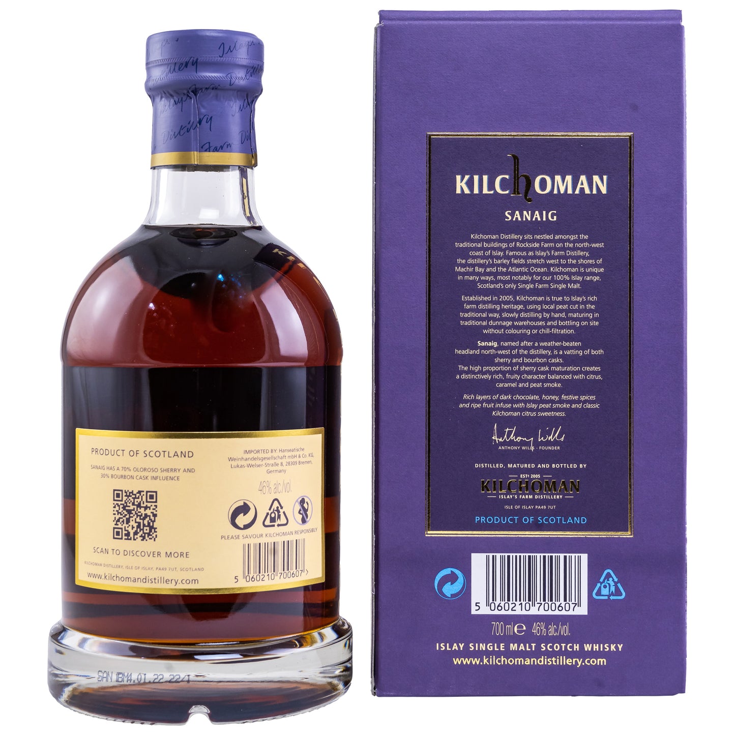 KILCHOMAN - Sanaig - 46% vol. - Schwarzbach Spirits