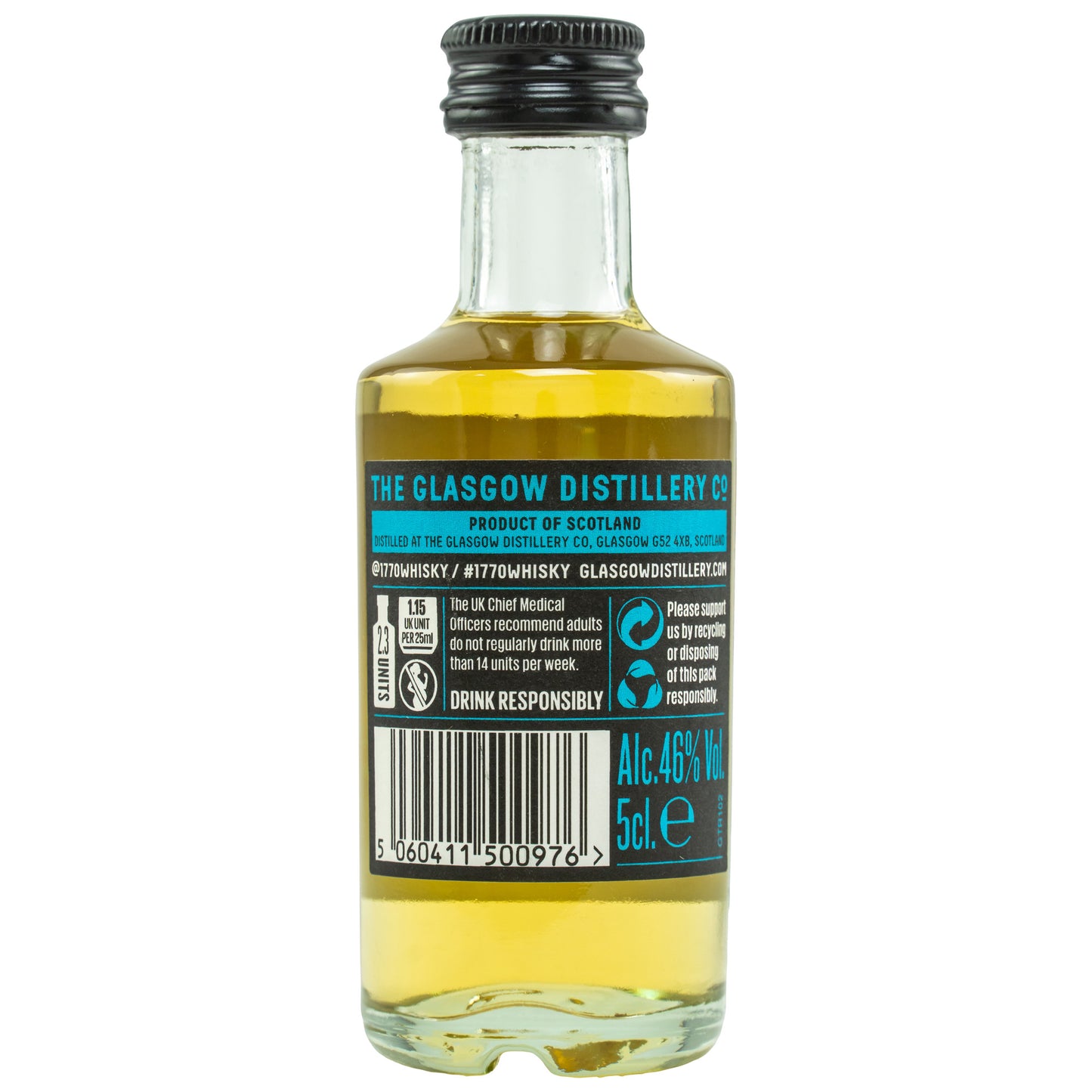 1770 GLASGOW - Single Malt Scotch Whisky Triple Distilled Smooth - Mini- 46 % vol. - Schwarzbach Spirits