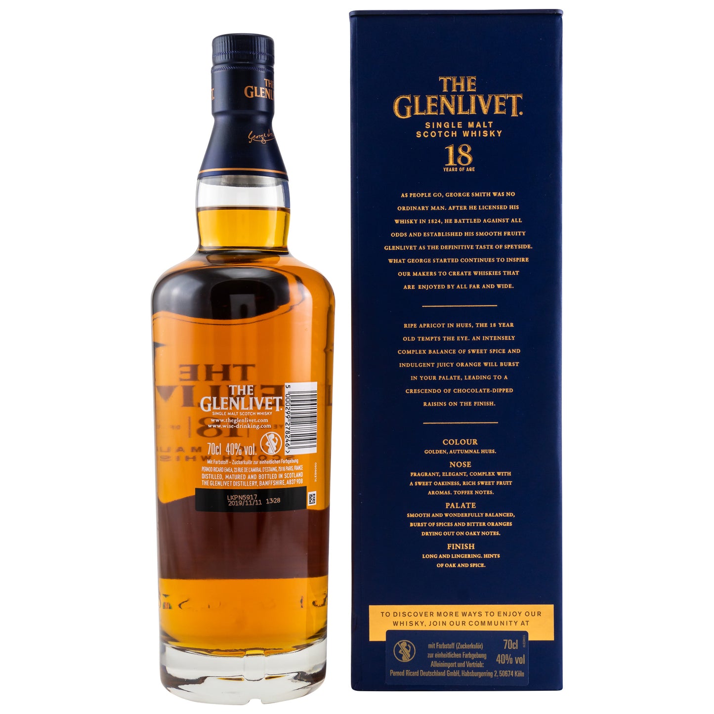 GLENLIVET - 18 Jahre - 40% Vol. - Schwarzbach Spirits