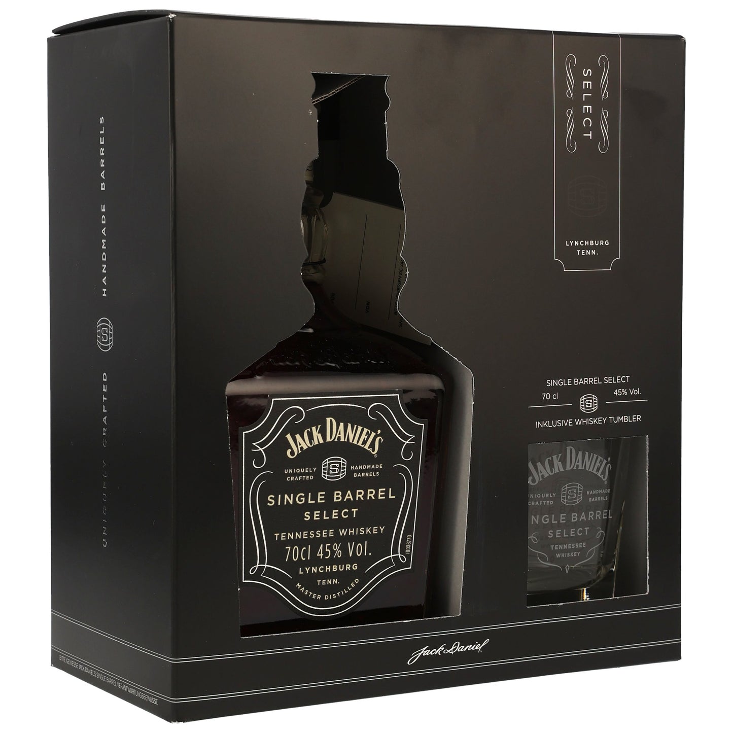 JACK DANIEL'S - Single Barrel Select mit Glas (Tumbler) - 45% Vol.