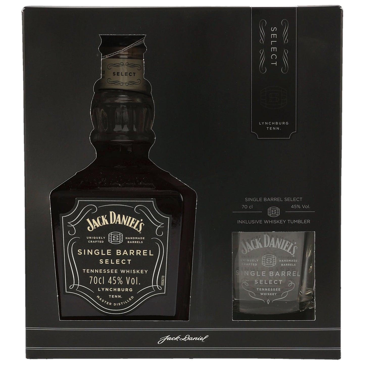 JACK DANIEL'S - Single Barrel Select mit Glas (Tumbler) - 45% Vol.