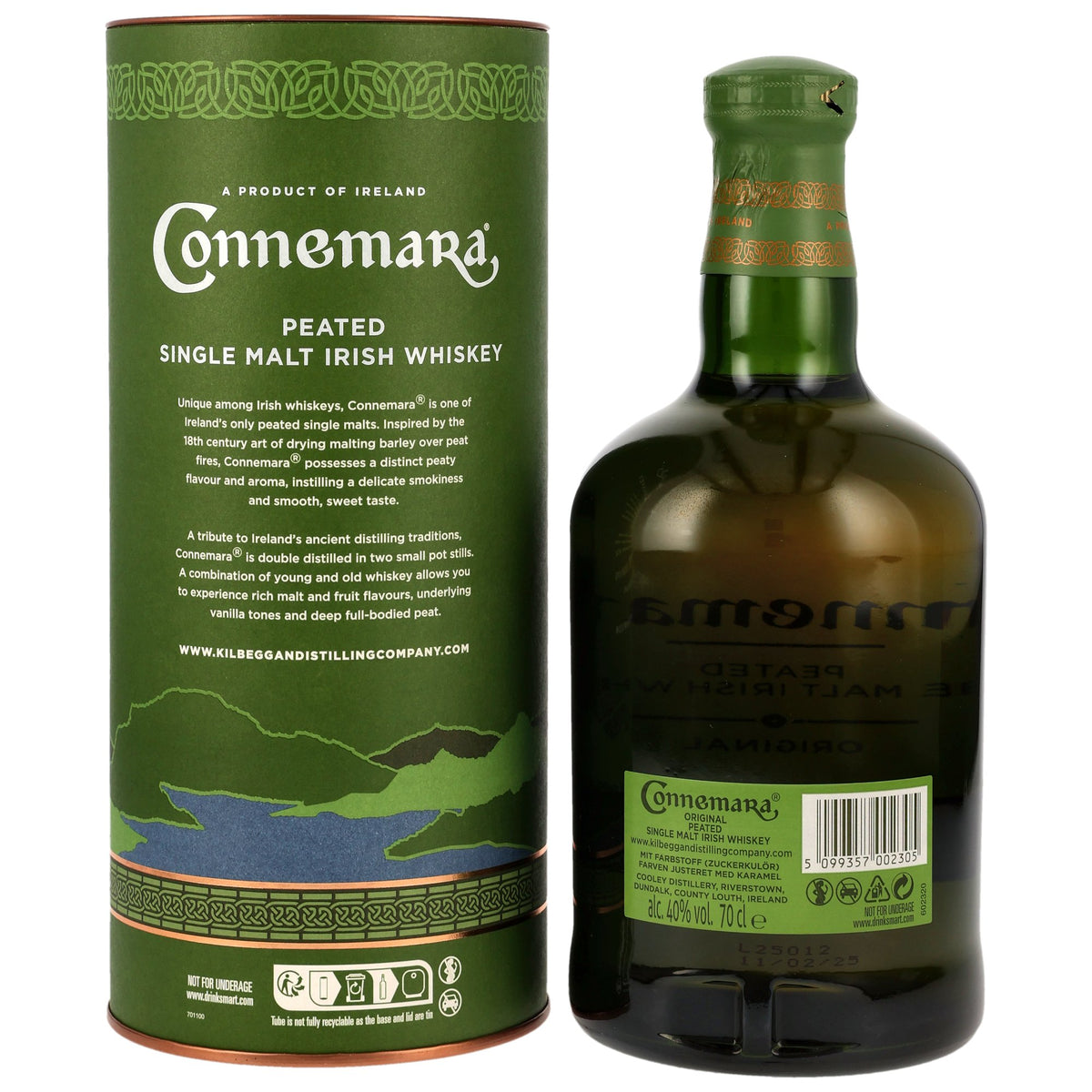 CONNEMARA - Peated Single Malt Irish Whiskey - 40% Vol. – 0,7 Liter – Ansicht 2