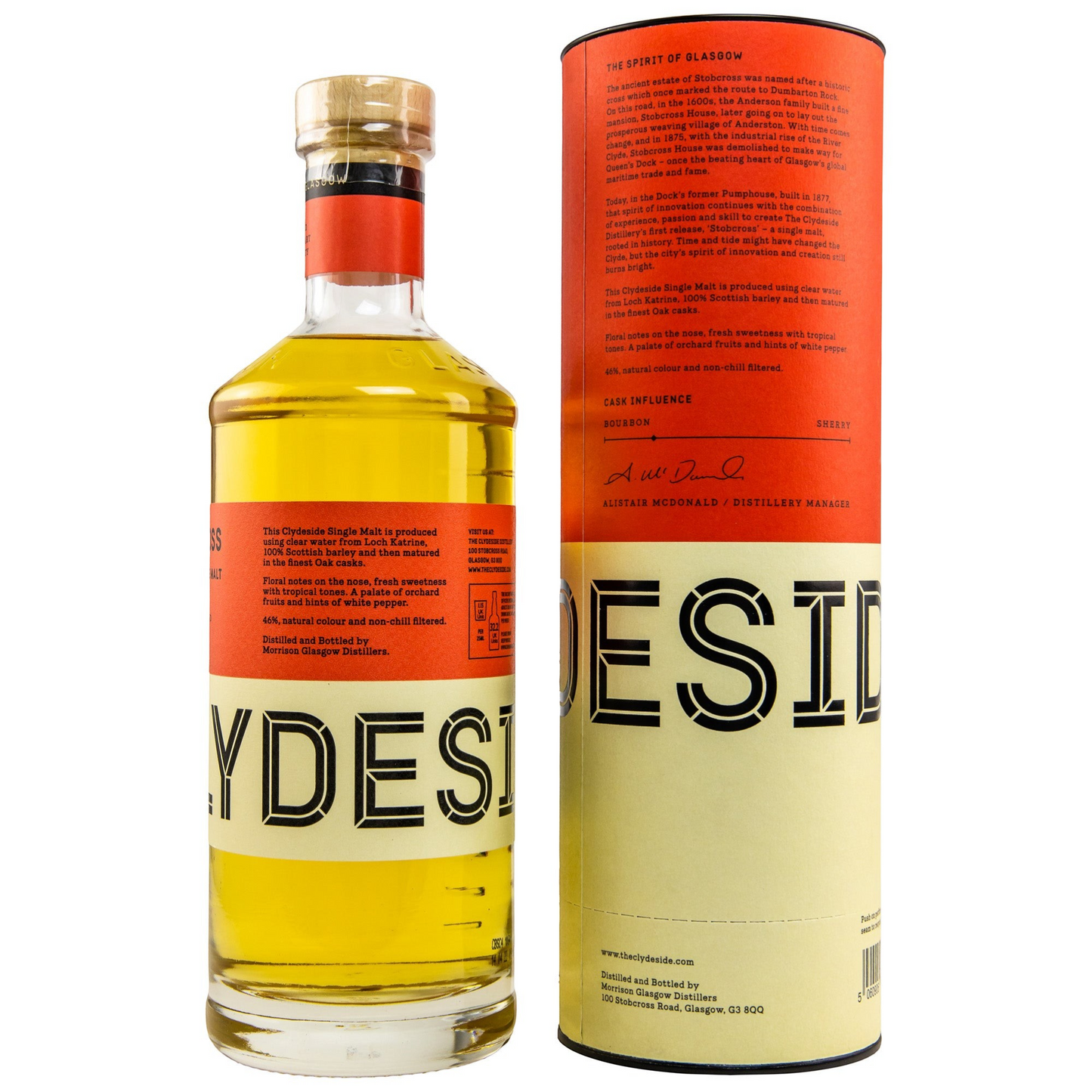 CLYDESIDE - Stobcross Bourbon Cask Matured - 46% Vol.