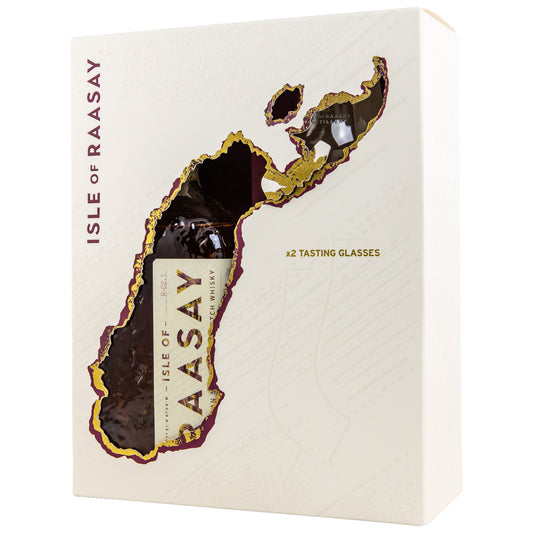 ISLE OF RAASAY - Single Malt Whisky mit 2 Glencairn Gläsern - 46,4% Vol.