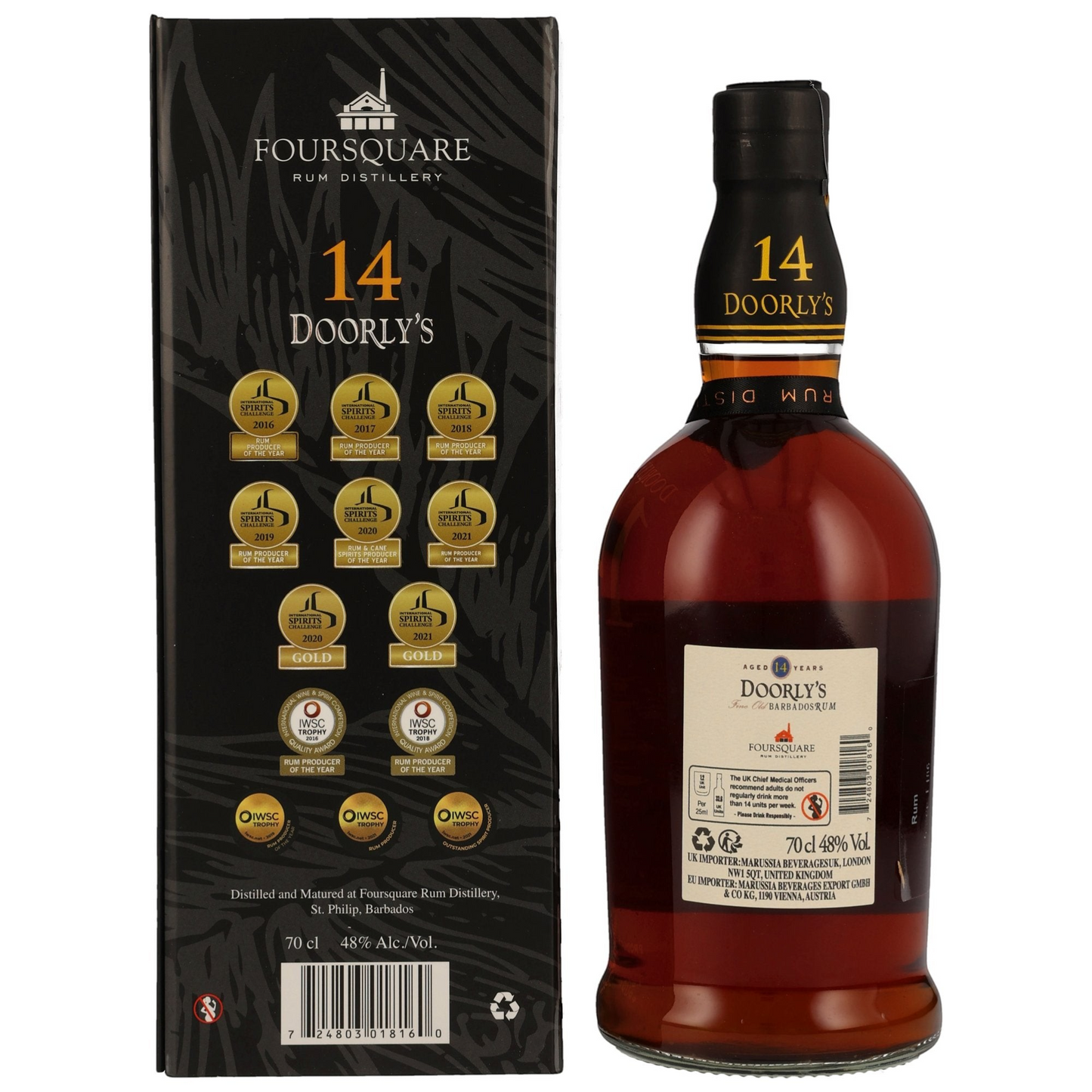 DOORLYS - 14 Jahre Barbados Rum - 48% Vol.