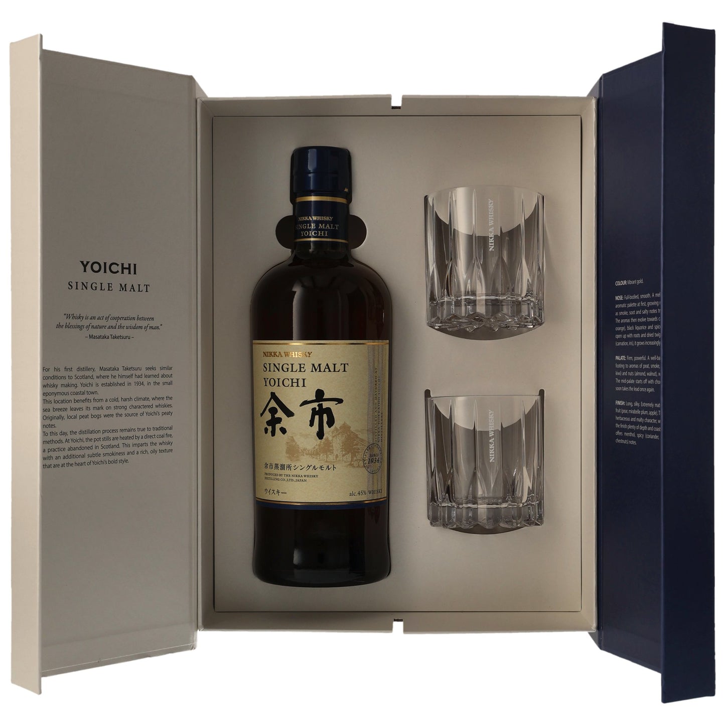 NIKKA - Yoichi Single Malt mit Riedel Glas - 45% Vol.