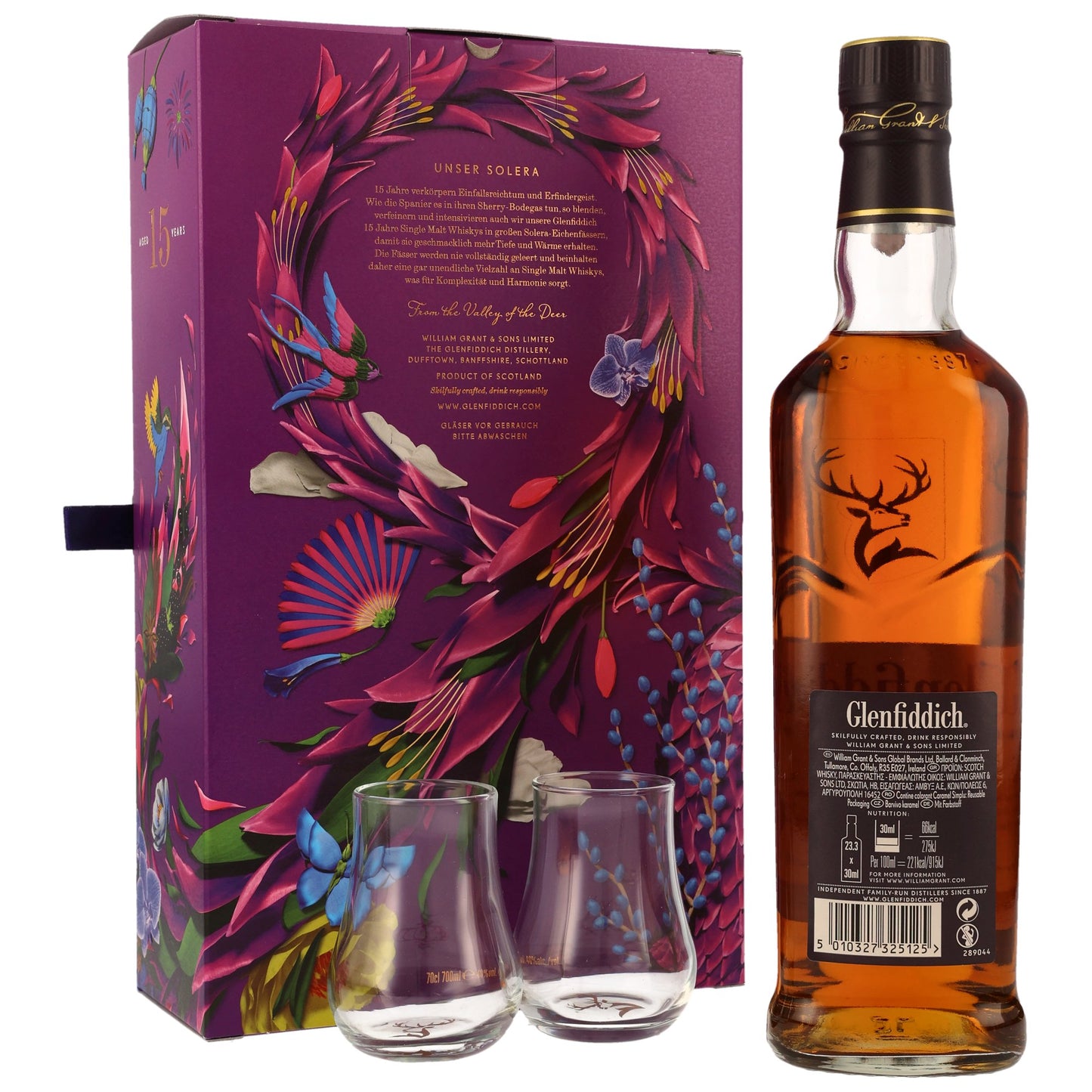 GLENFIDDICH - 15 Jahre + 2 Gläser - 40% Vol.