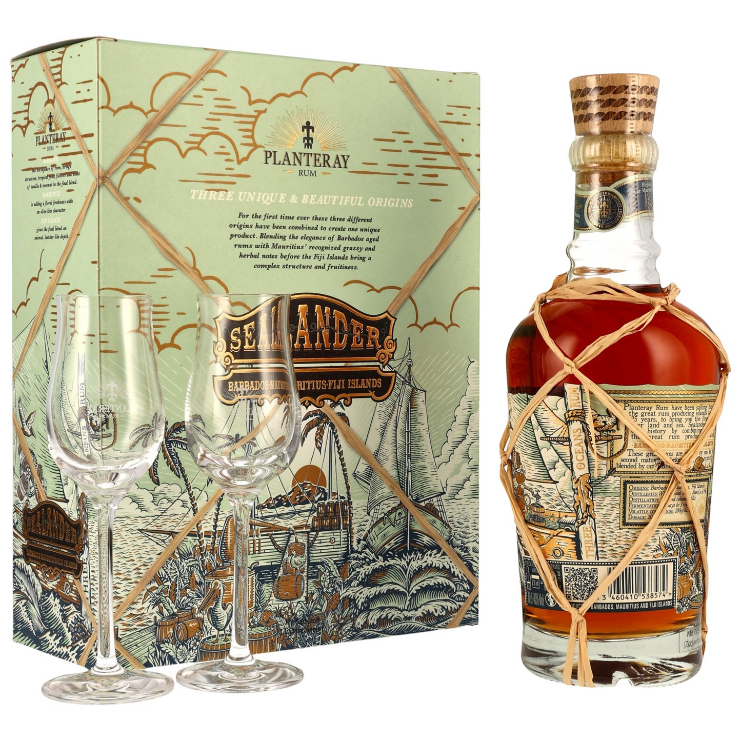 PLANTERAY - Sealander mit 2 Gläsern Geschenkset - 40% Vol.